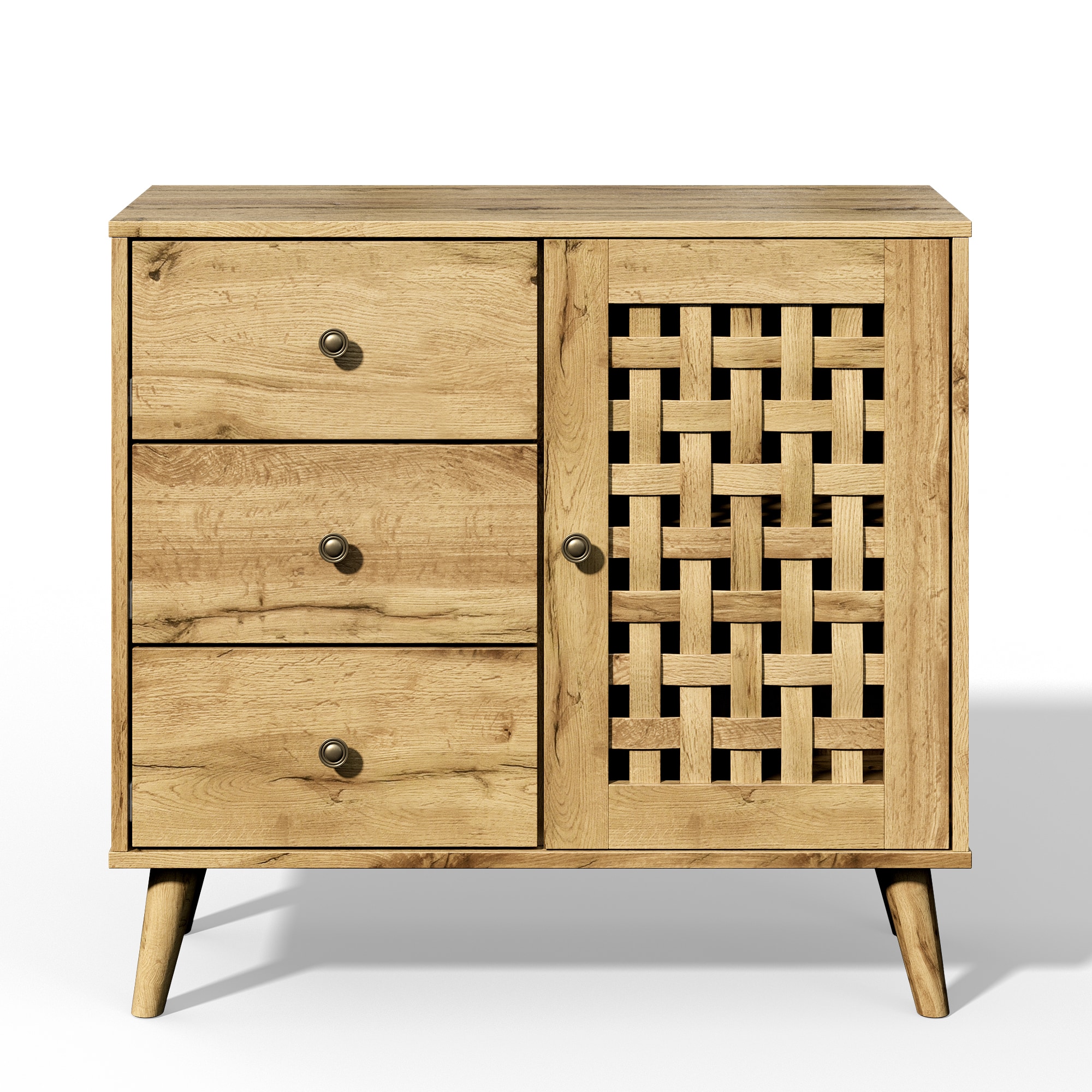 Vintage Sideboard With Basket Weave Doors And Drawers For Home_voghion.com